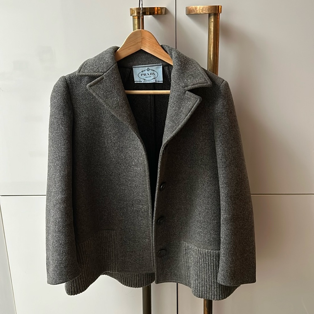Grey PRADA 100% wool jacket size 38
